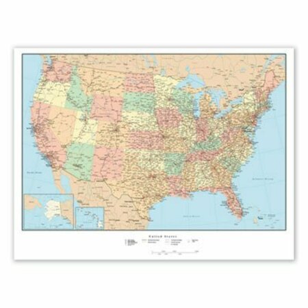 ADVANTUS MAP, LAMINATED, USA, WAL, AST 97643